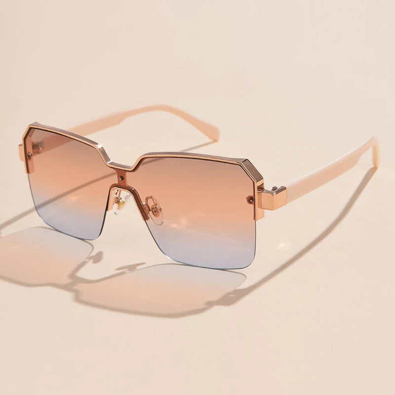 Men Women Frameless Square Luxury Brand Design Fashion Vintage Sun Glasses