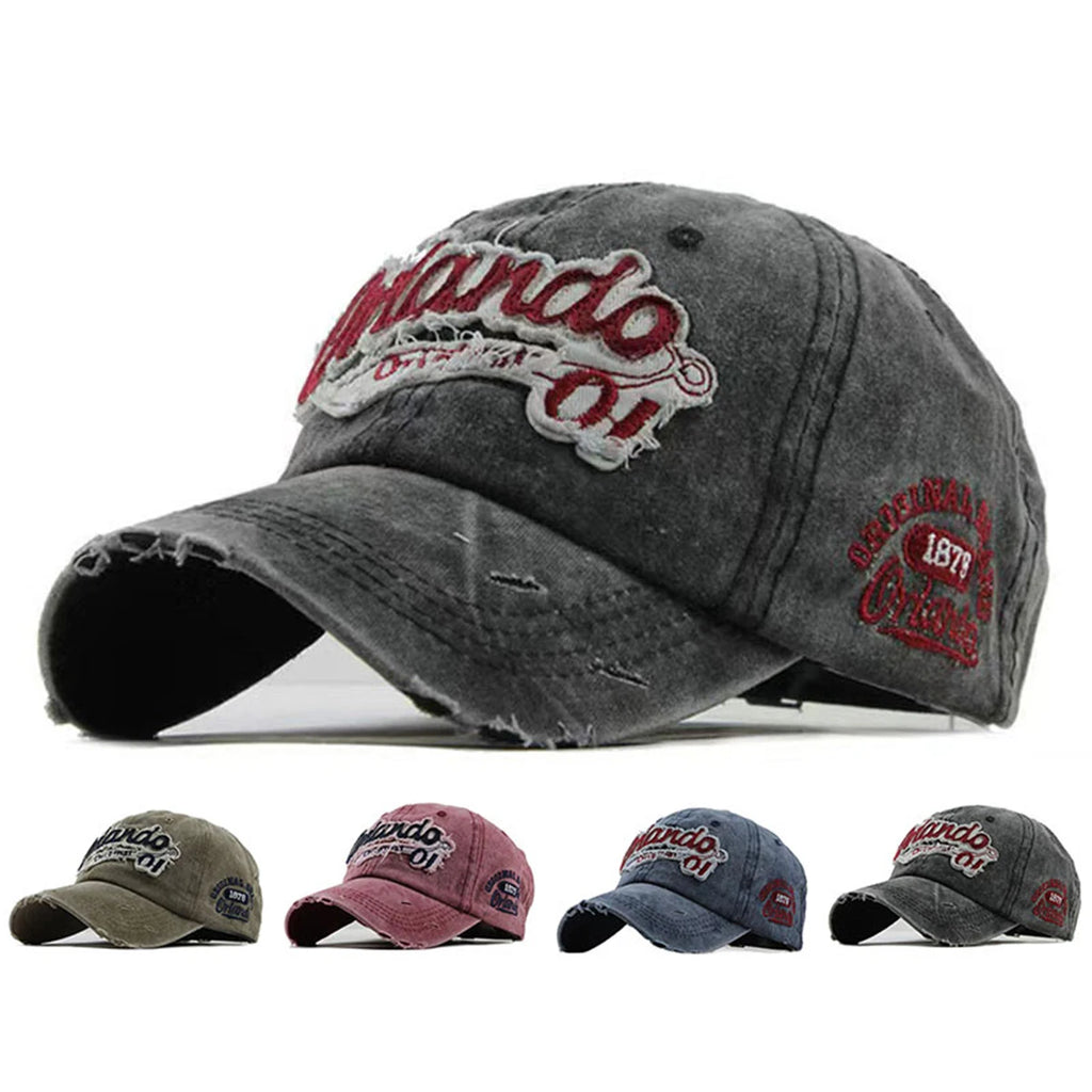 Unisex Orlando 01 Letter Embroidery Wash Baseball  Spring and Autumn Caps for men & women