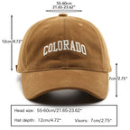 Cotton Baseball Caps for Women and Men Letter “COLORADO” Embroidery Hats