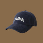 Cotton Baseball Caps for Women and Men Letter “COLORADO” Embroidery Hats
