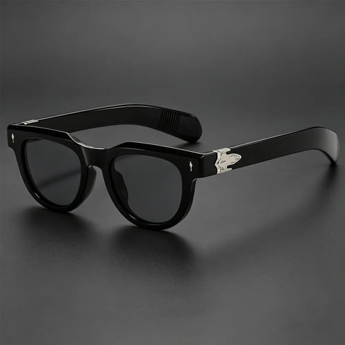 Square Sunglasses for Women Vintage Thick Frame with Metal Carved