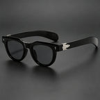 Square Sunglasses for Women Vintage Thick Frame with Metal Carved