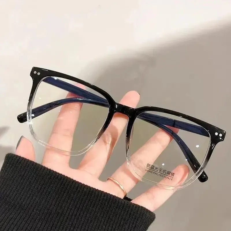 Round Eyewear Transparent Computer Frame Women Men Anti Blue Glasses