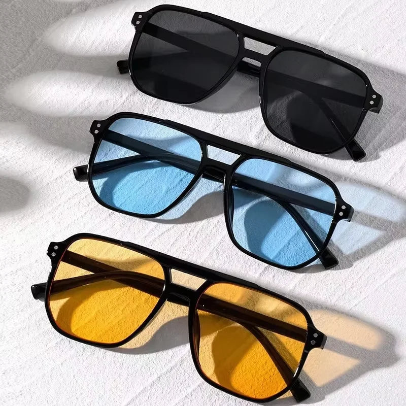 Vintage Men Women Square Shades Brand Designer Unisex Sun Glasses