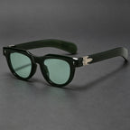 Square Sunglasses for Women Vintage Thick Frame with Metal Carved