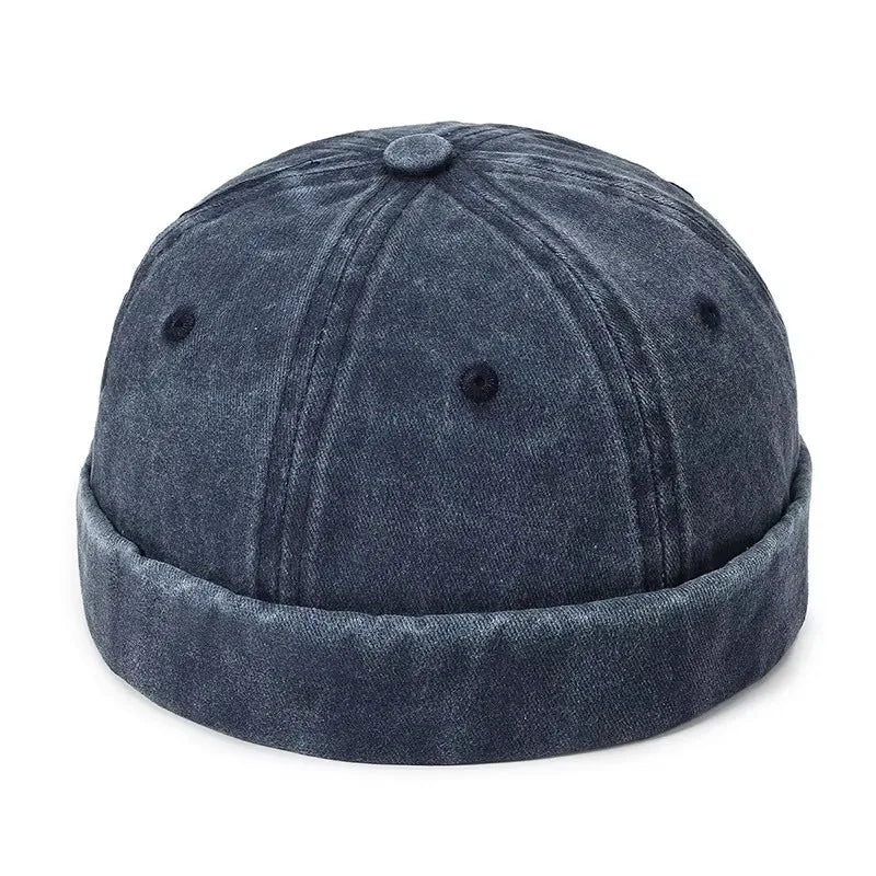 New Women Men Solid Cotton Cap Hat Washed Denim Beanie Hat