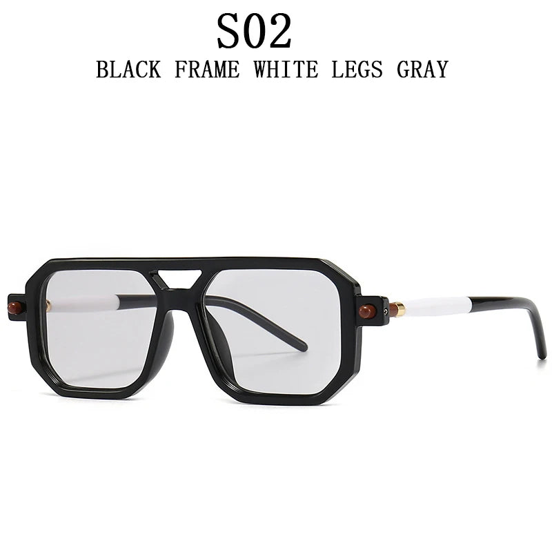 Retro Fashion Square Blue Light Blocking Shades Sunglasses For Men
