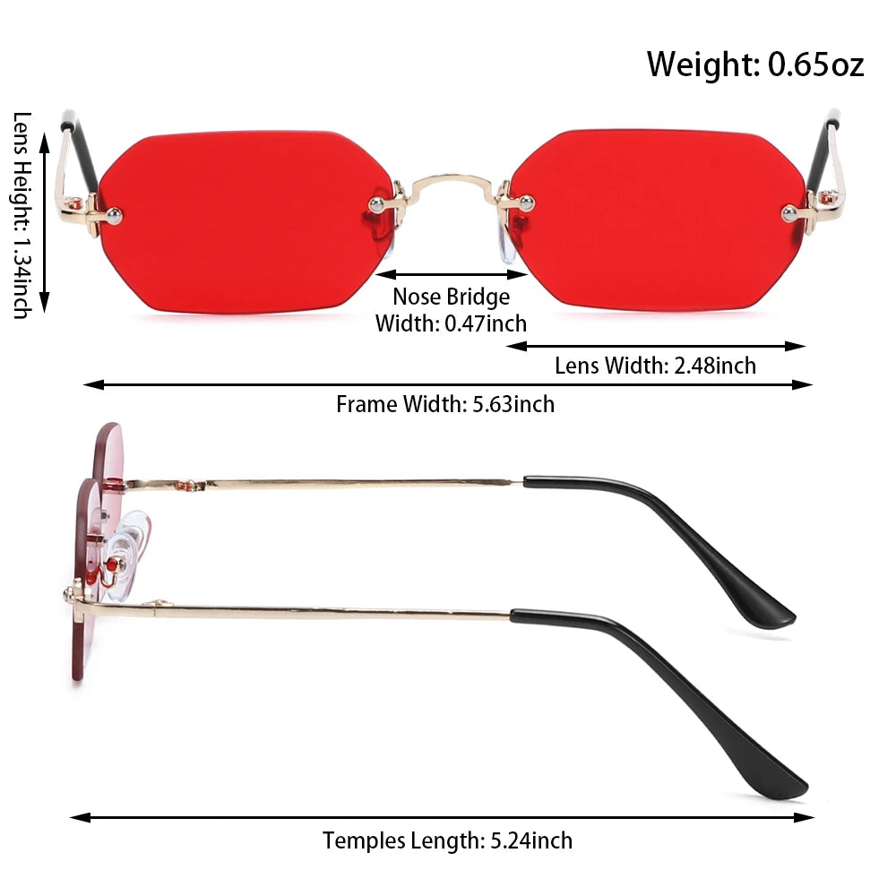 Luxury Rimless Square Sunglasses Man Brand Designer Frameless Gradient Sun Glasses Woman Fashion Vintage Metal Oculos De Sol
