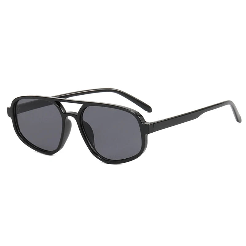 Luxury Brand Design Vintage Sunglasses For Women Men Thick Frame Double Bridges Eyewear Female Fashion Pilot Sun Glasses UV400
