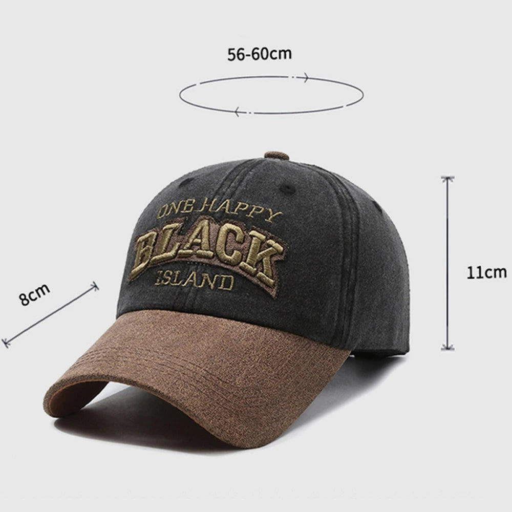 FS Vintage Green Brown Letter Baseball Cap For Men Washed Cotton Trucker Hat
