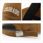 Cotton Baseball Caps for Women and Men Letter “COLORADO” Embroidery Hats