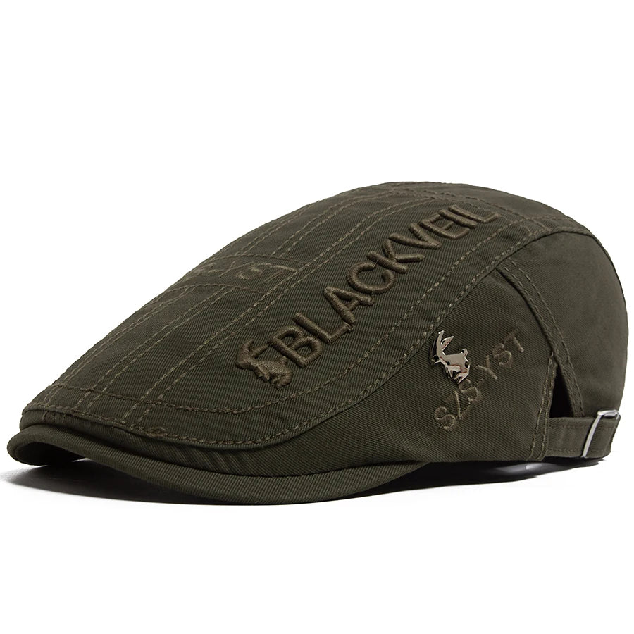 Men Beret Fashion Rabbit Embroidery Flat Caps Spring Summer Visor For Male