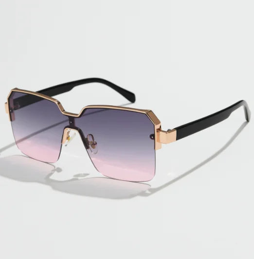Men Women Frameless Square Luxury Brand Design Fashion Vintage Sun Glasses
