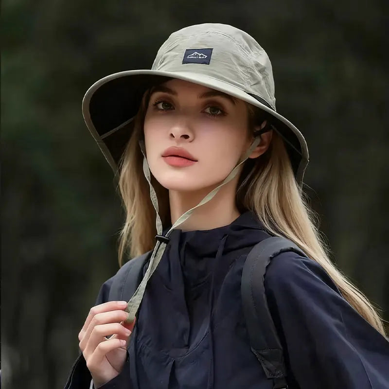 Wide Brim Waterproof Quick-drying Panama Caps Outdoor Visor Bucket Hats