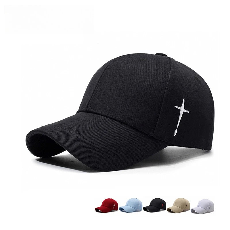 Unisex Spring Style Sports  Baseball Hat with Side - Embroidered Cross Patterns. Outdoor Adjustable Casual Hat Sunscreen Hats