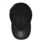 2026 Male Winter Genuine Real Cow Leather Baseball Hats Men