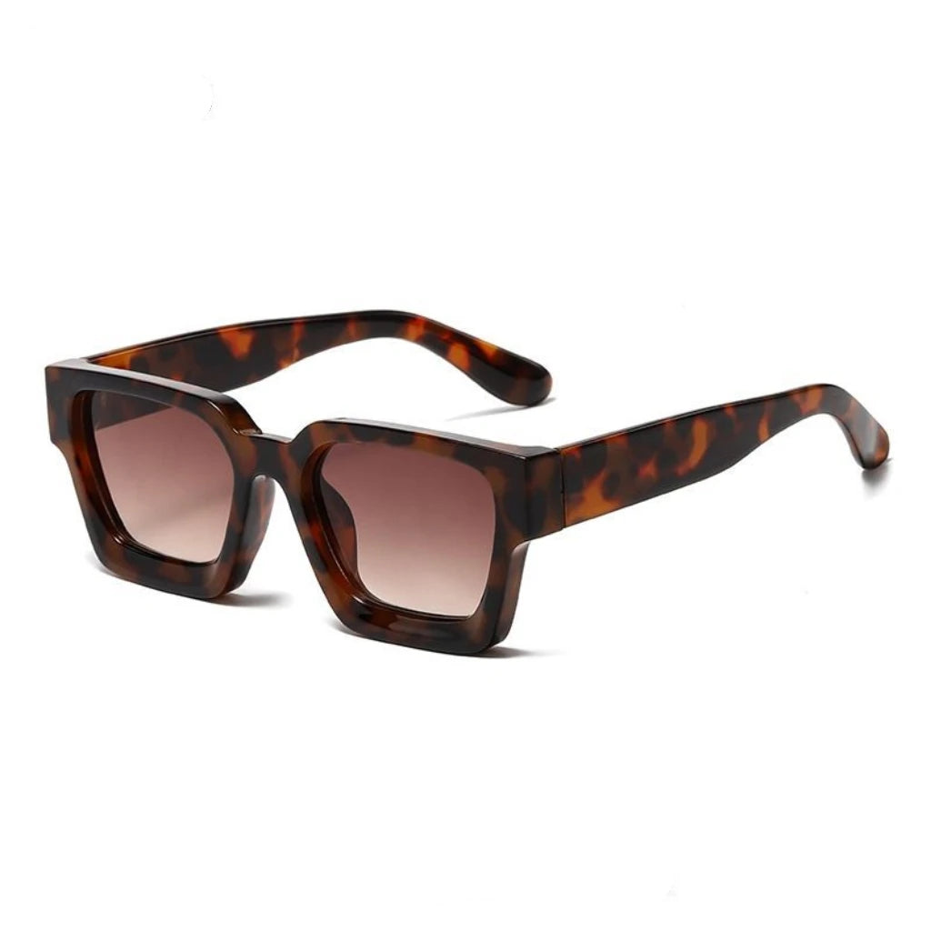 Vintage Big Square Sunglasses Men Women Brand Designer Black Sun Glasses
