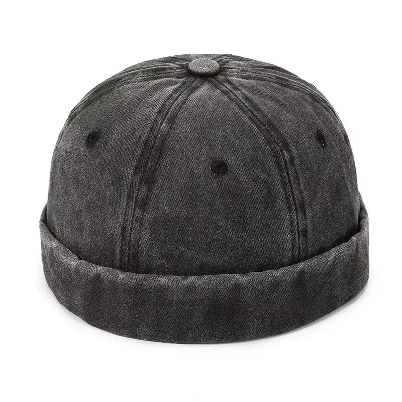 New Women Men Solid Cotton Cap Hat Washed Denim Beanie Hat