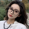 Classic Fashion Large Frame Square Glasses Transparent Lens Casual Decorative Glasses Suitable for Office Очки Солнечные Мужские