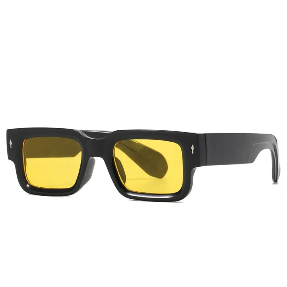 Retro Men Square Sunglasses Vintage Luxury Rivet Designer Sun Glasses