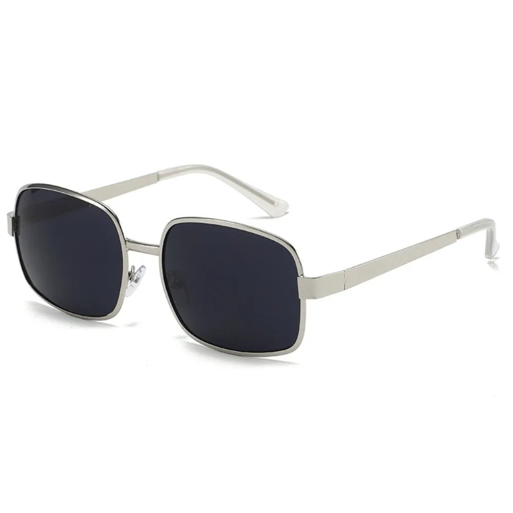 Retro Metal Sunglasses Large-Framed RED Lens Sun Protection Glasses