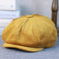 New Retro Winter Caps For Men Corduroy Newsboy Hat Woman Flat Cap Male Warm Cap