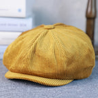 New Retro Winter Caps For Men Corduroy Newsboy Hat Woman Flat Cap Male Warm Cap