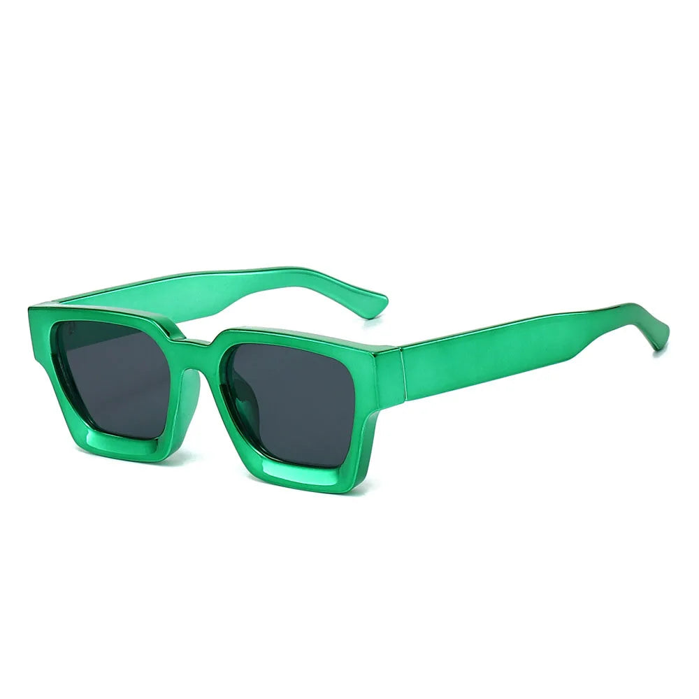 Luxury Brand Design Square Sunglasses Women For Men Vintage Big Frame Punk Hip Hop Shining Gold Silver Mirror Sun Glasses UV400