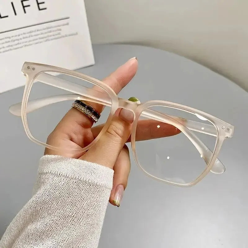Round Eyewear Transparent Computer Frame Women Men Anti Blue Glasses