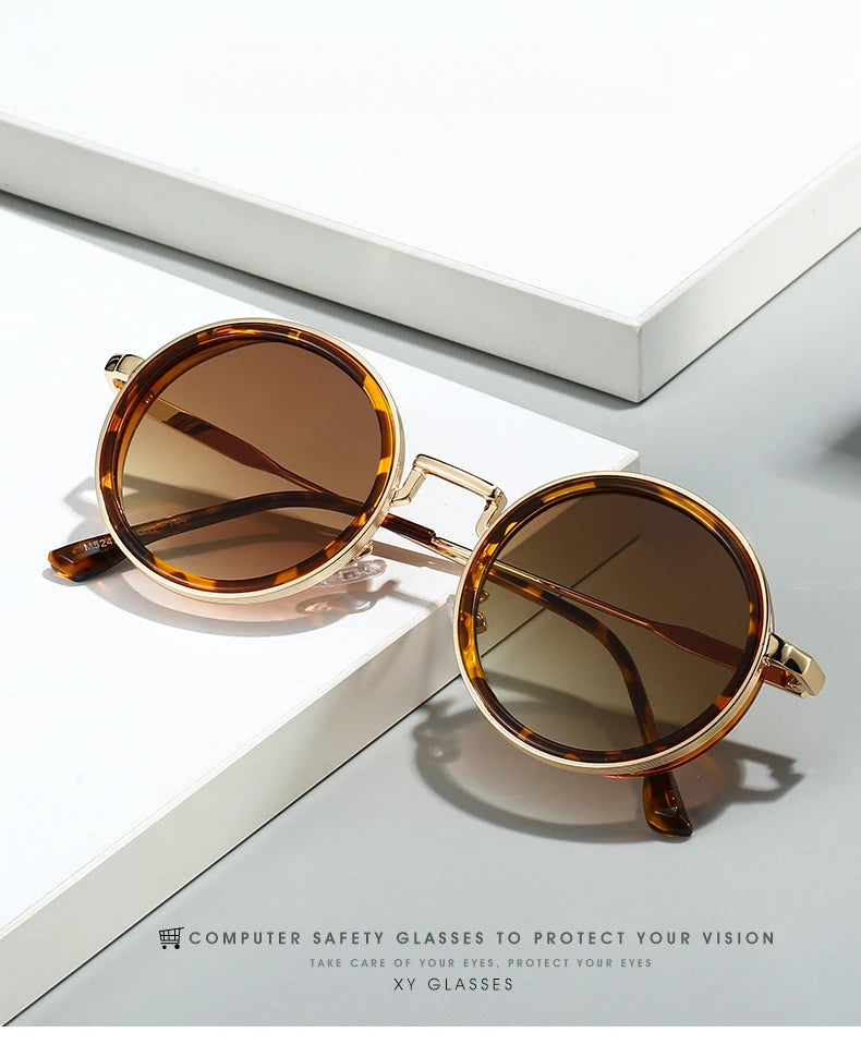 Luxury Designed Sunglasses Women Men Unisex Brand Quality Round Glasses Retro Styles Street Shopping Photography Eyepieces