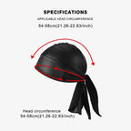 Men's Breathable Perforated Durag Headwrap, Quick Dry Pirate Bandana Hat, Lightweight Motorcycle Biker Head Scarf, Elastic Skull