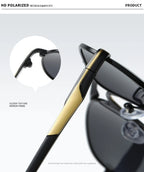 Luxury Polarized Sunglasses Men Women Driving Fishing Retro Sun Glasses Brand Designer Male Metal Sunglasses For Man UV400