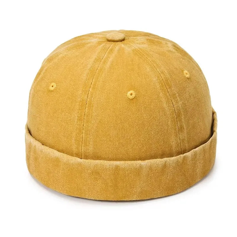 New Women Men Solid Cotton Cap Hat Washed Denim Beanie Hat