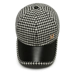 Fashions Check Baseball Cap for Women Winter Keep Warm Windproof Street Wild Trend Cap