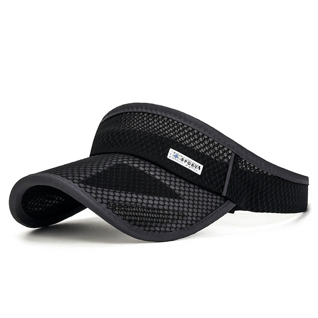 Lightweight Hollow Top Sun Visor Hat With Extra Long 11cm Brim For unisex
