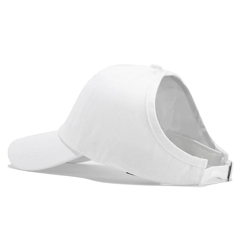 Retro Washed Backless Baseball Cap for Women, Outdoor Sports Ponytails,Stylish Cap