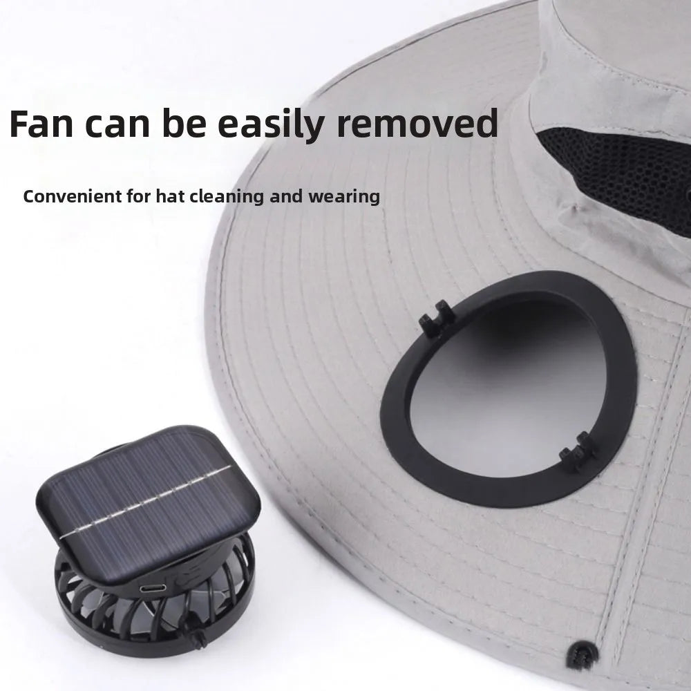 Dual Fan Solar Fan Hat Breathable 3 Speeds UV Protection Lightweight Summer Fan Visor Cap
