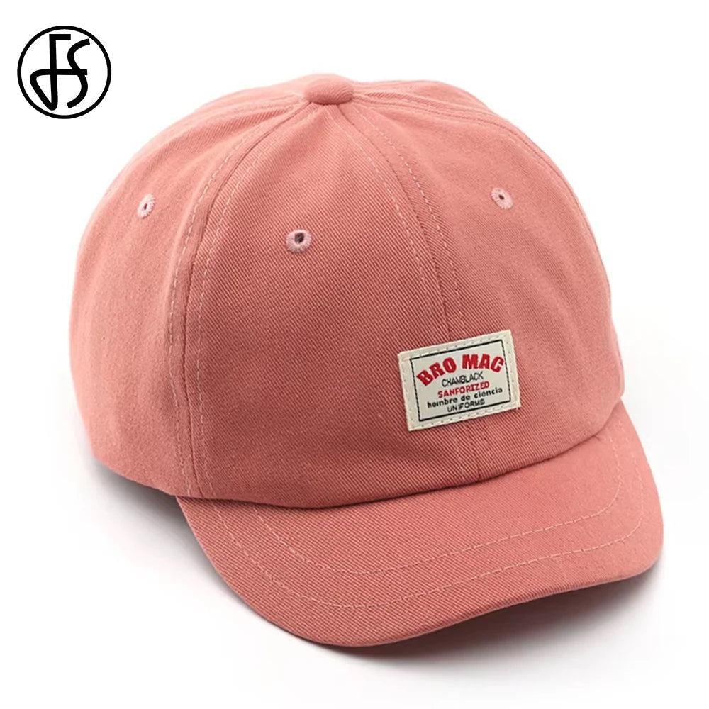 Stylish Red White Baseball Cap Short Visor for Women Summer Hat