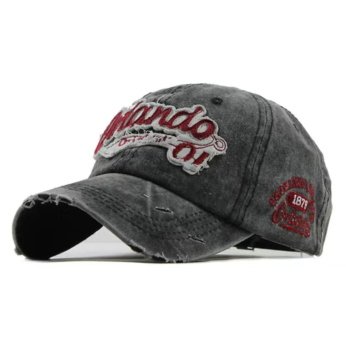 Unisex Orlando 01 Letter Embroidery Wash Baseball  Spring and Autumn Caps for men & women