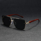 Luxury Square Sunglasses Men New Wooden Vintage Designer Fashion Glasses Women Vacation Gradient Eyewear