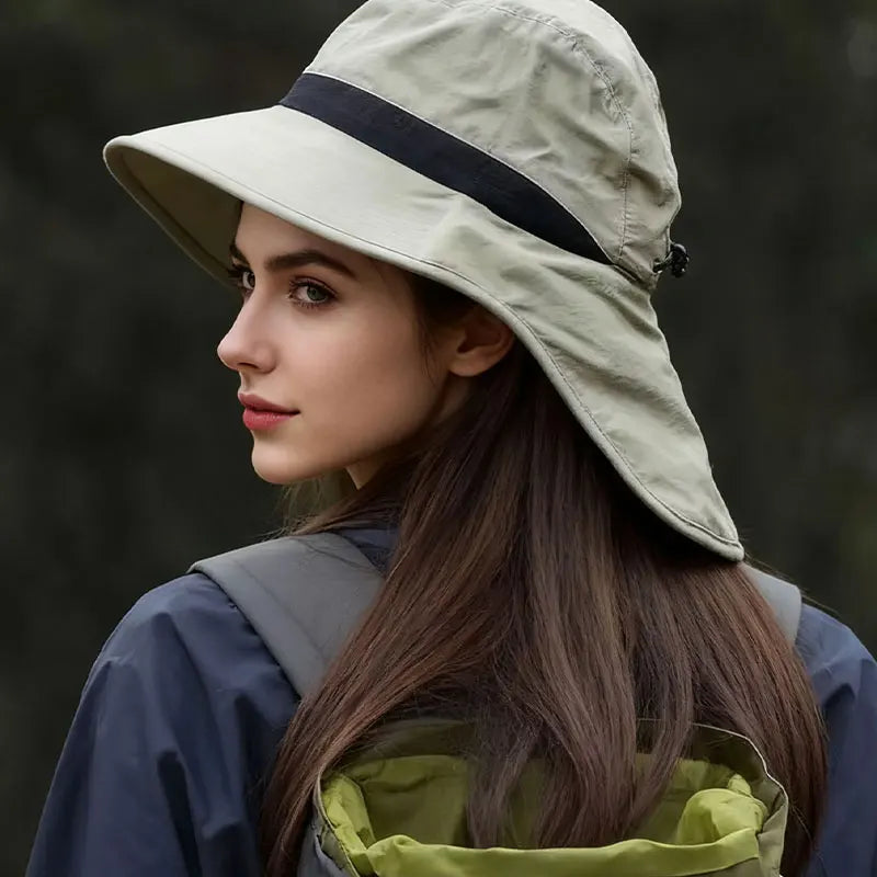 Wide Brim Waterproof Quick-drying Panama Caps Outdoor Visor Bucket Hats