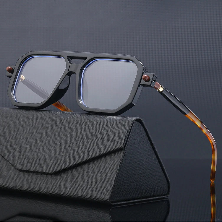 Retro Fashion Square Blue Light Blocking Shades Sunglasses For Men