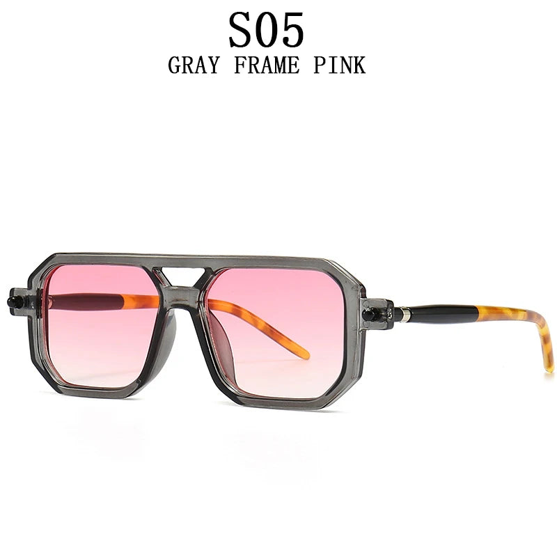 Retro Fashion Square Blue Light Blocking Shades Sunglasses For Men