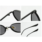 European and American Personalized Small Frame Oval Exquisite Metal Glasses for Men and Women Fashionable Anti-Uv Sunglasses