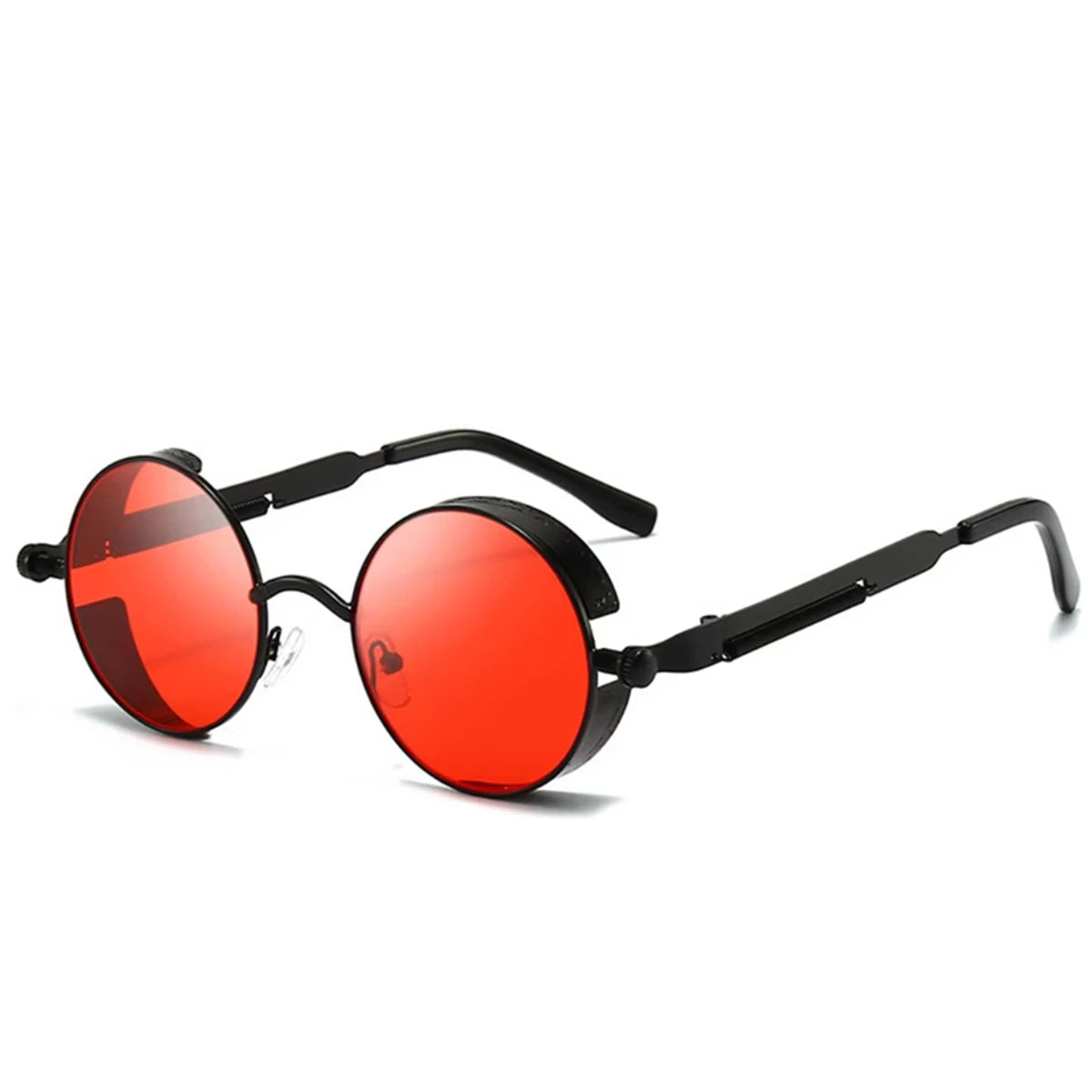 Retro Punk round Reflective for Men and Women Sunglasses