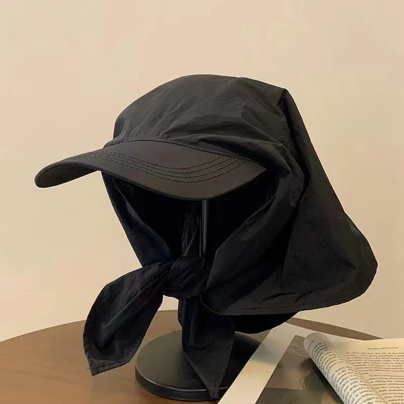 Quick Dry Bandana Tie Baseball Cap, Neck Flap Sun Outdoor Hat