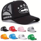 Fashionable and simple star-embroidered sponge baseball caps, men's and women's