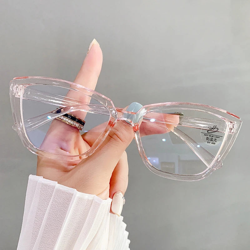 Women Glasses Anti Blue Light Glasses Oversized Vintage Glasses Computer Eyewear Full Frame Transparent Eye Protection Eyewear